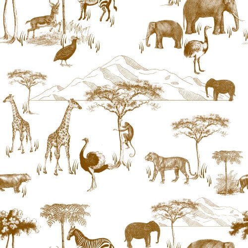 safari, brown, white, giraffes, ostriches, elephants, zebras, monkeys, hippos, tigers, animals, trees, nature, mountains, living room, bedroom